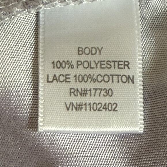 Vtg Xhilaration Womens Medium Y2K Babydoll Floral Satin Crochet Trim Cami Purple - Picture 7 of 8